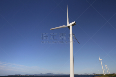 风轮机,天空,蓝色,背景,风,环境,云,环境保护,自然现象,能源