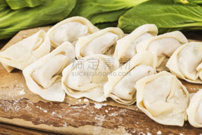 清新,馄饨,食品,自制的,饺子,特写,传统,粤菜,中国食品,小麦面团