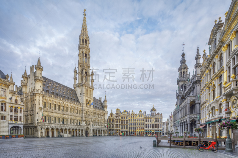 布鲁塞尔大广场,比利时,布鲁塞尔,方形画幅,圆石,世界遗产,广场,巴洛克风格,市政厅,市场广场