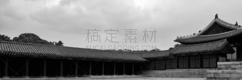 Korean Traditional Palace Changgyeonggung, Traditional Building, Monochrome photography