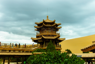 沙漠,远古的,建筑外部,寺庙,高大的,西北,传统,环境,天气,著名景点