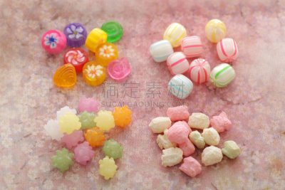 色彩鲜艳,日本,糖果店,传统,果冻,日本点心,珊瑚色,橙色,皱霰,传统节日
