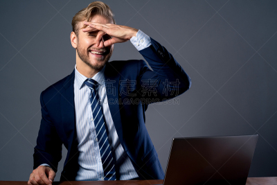 男商人,臭,人的鼻子,概念,自然,健康保健,白色人种,手,想法,过敏反应