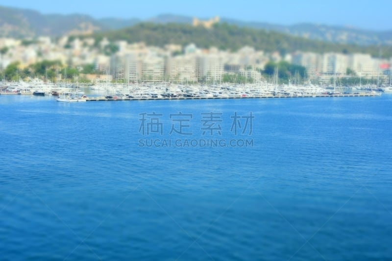 客船,巴塞罗那,都市风景,云景,兰布拉大道,云,现代,客轮,地中海,户外