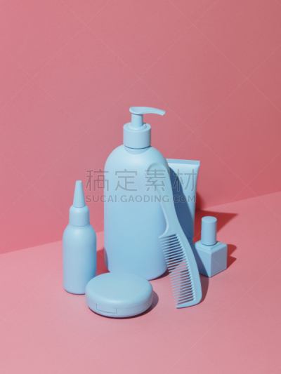 化妆用品,单色调,蓝色,彩色图片,商品,有序,彩色背景,塑胶,健康,女性特质