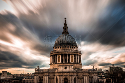 St Paul's Cathedral London long exposure with moody cloudscape