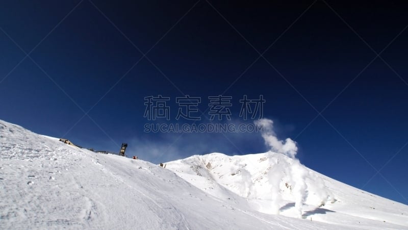 风景,旭岳火山,山口,东川镇,空中缆车,雪,浓烟,著名景点,大雪山,户外