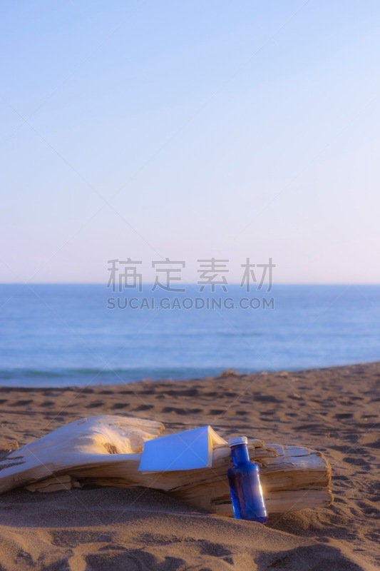 瓶子,书,海滩,二进制码,舒服,环境,天气,波浪,夏天,户外