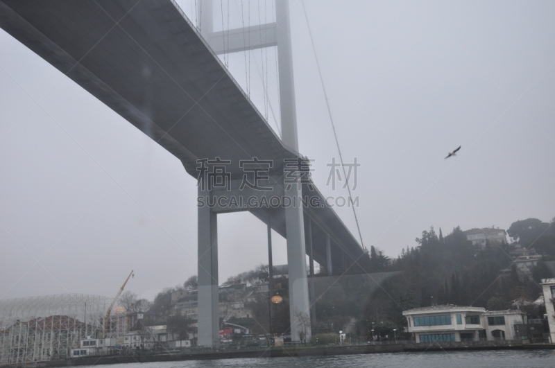 fogy air over the sea great istanbul bogaziçi bridge,turkey