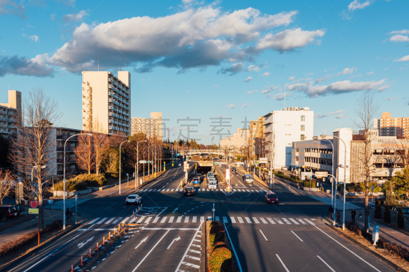 茨城县,城市,日本,城市天际线,筑波,中心,商务,城市生活,汽车,交通