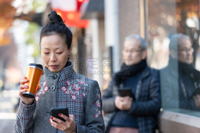 街道,女人,步行