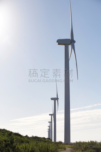 风轮机,天空,蓝色,背景,风,环境,云,环境保护,自然现象,能源