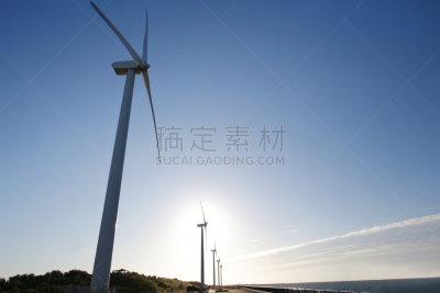风轮机,天空,蓝色,背景,风,环境,云,环境保护,自然现象,能源