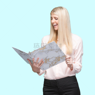 衬衫,女性,彩色背景,商务人士,活页夹,拿着,白色人种,衣服,站