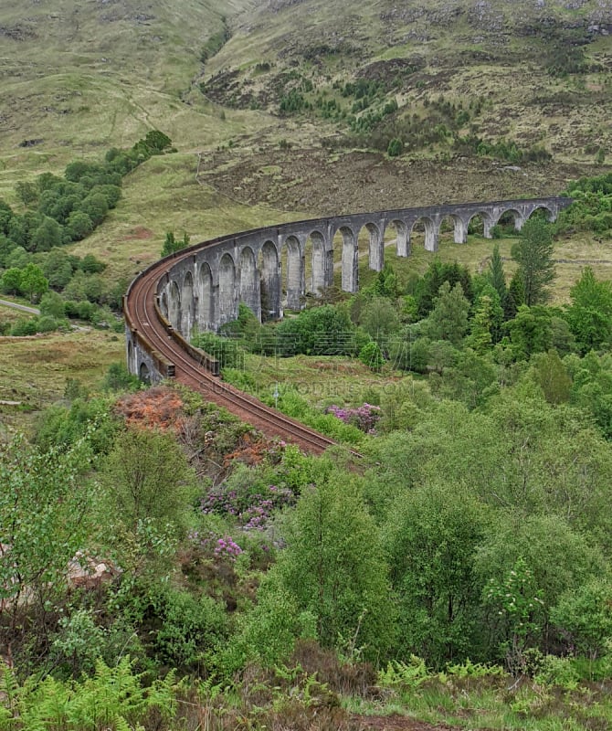 英国,苏格兰,高架桥,格伦菲南地区,旅途,马莱格,著名景点,无人机,户外,建筑