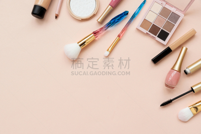 平铺,留白,个人随身用品,国境线,概念,早晨,粉色背景,美容,上装