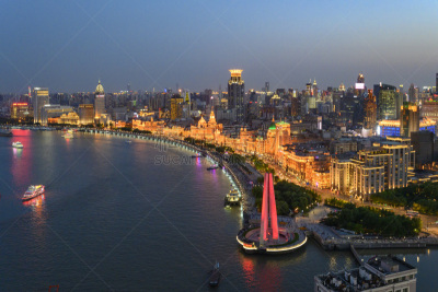 外滩,上海,技术,黄昏,现代,商业金融和工业,河流,户外,建筑,上海中心大厦