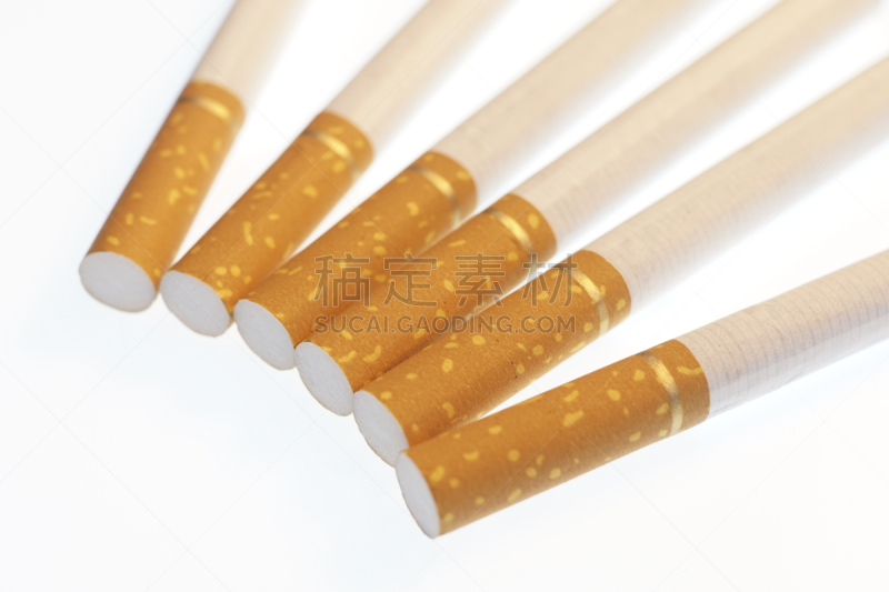 白色背景,香烟,数字6,吸烟问题,健康保健,肺癌,符号,背景分离,禁止吸烟,图像