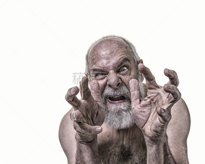 老年男人,预兆的,发狂的,轻蔑的,成年的,仅成年人,老年人,人的脸部,手指