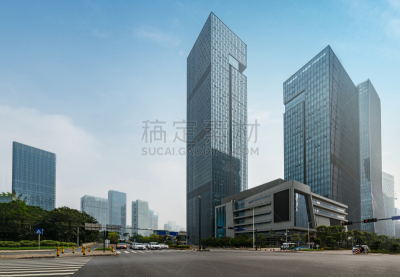 现代,深圳,市区路,办公大楼,汽车,交通,云,公路,停车场,商业金融和工业