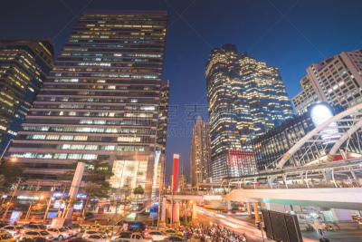 曼谷,市区,泰国,Silom,天空,火车站,中环,步行