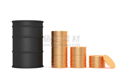 桶,石油工业,黄金,价格标签,分离着色,概念,绘画插图,三维图形,下移