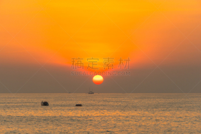 普吉岛,帕通海滩,日落