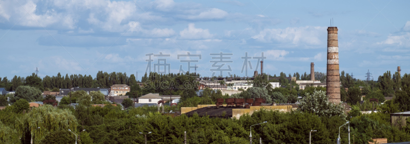 都市风景,工业,化工厂,被抛弃的,居住区,著名景点,废墟,烟囱,户外,天空