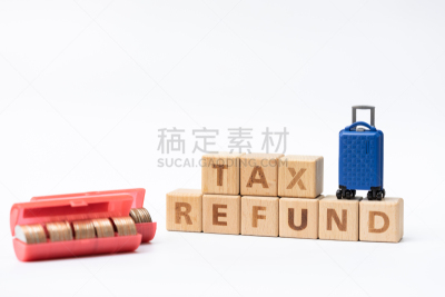 行李,小的,概念,税,旅游目的地,块状,购物,叠,退款