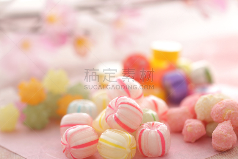 色彩鲜艳,日本,糖果店,传统,果冻,日本点心,珊瑚色,橙色,皱霰,传统节日