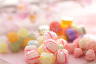 色彩鲜艳,日本,糖果店,传统,果冻,日本点心,珊瑚色,橙色,皱霰,传统节日