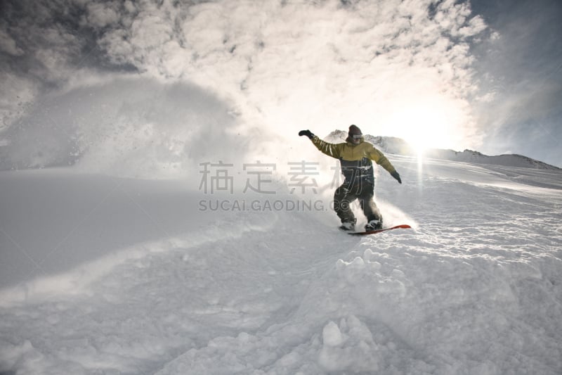 男性,雪,山,经理,落下