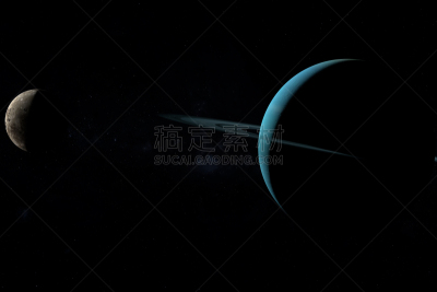 Oberon,行星,轨道运行,太空,卫星,天王星,三维图形