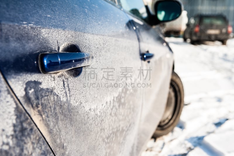 雪,冬天,汽车,轮胎,特写,肮脏的,街道,静止的,有包装的