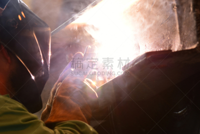 明亮,焊工,变速杆,男人,烟,热,手套,部分,盖恩斯维尔,仅一个男人
