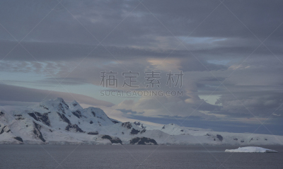 非凡的,风景,夏天,南极洲,文档,半岛,南冰洋,季节,活力,日落