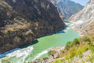 虎跳峡,旅途,公园,著名景点,湖,乡村风格,背景,石头,岩石