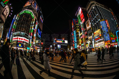 新宿区,人行横道,城市生活,汽车,城镇景观,交通,歌舞伎町,路口,公共建筑,户外