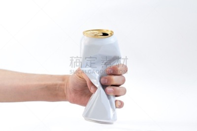 苏打,白色,碾碎了的,罐子,青年女人,拿着,饮料,含酒精饮料,苏打水瓶,空的