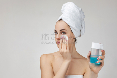 女人,化妆棉,海绵
