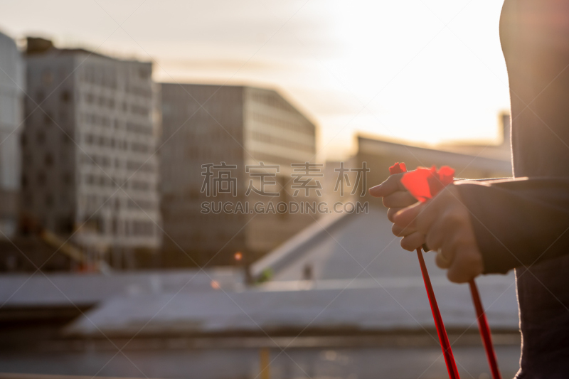 早晨,女人,活力,部分,运动,户外,仅一个女人,市区,身体受伤