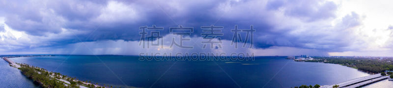 航拍视角,2019,九月,佛罗里达,飓风,迈阿密,环境,云,天气,里肯巴克铜锣湾
