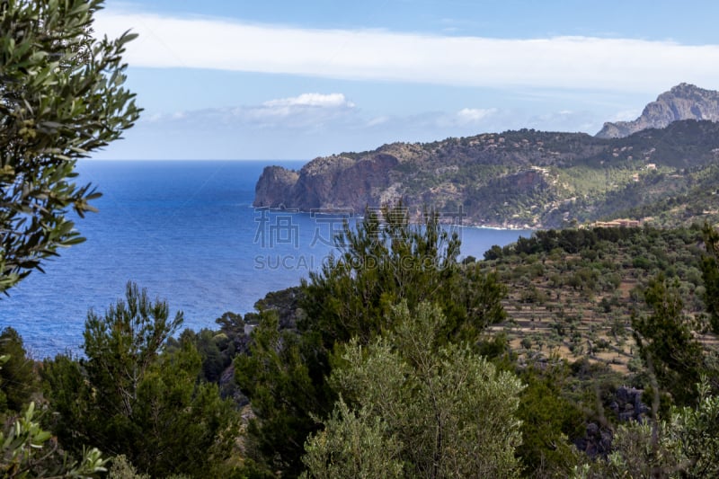 sierra de tramuntana,马略卡,云,地中海,岩石,夏天,户外,北,山脉