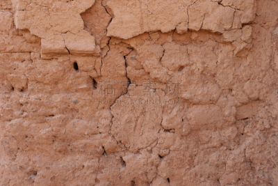 Ancient traditional residential old house wall in Tuyoq Village Valley Turpan Xinjiang Province China.
