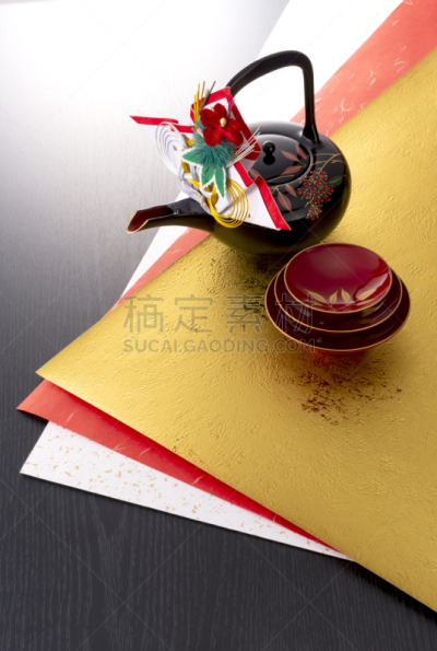 图像,背景,日本,新年,传统,赤犬,垂直画幅,新年前夕,日本青酒,餐具