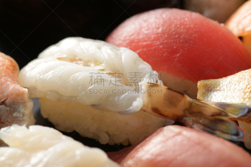 寿司,多样,生姜,鰤鱼,清新,青葱刷,日本食品,食品杂货,酱油,海老寿司
