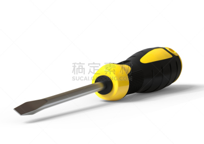 黄色,白色背景,螺丝刀,黑色,把手,不锈钢,专业人员,一个物体,背景分离,塑胶