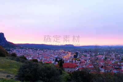 美特拉美提欧拉,希腊,风景,著名景点,名声,城镇,时间,日落