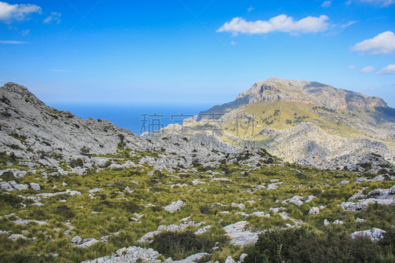 视角,Sierra de Tramuntana,西班牙,马略卡,齿状山脊,狩猎动物,特拉华,在上面