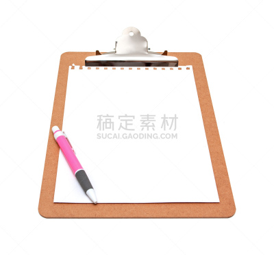 写字板,分离着色,白色背景,空白的,笔记本,商务,毡尖笔,空的,背景分离,检查表